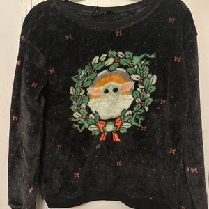 Black Holiday Sweater with Festive Design